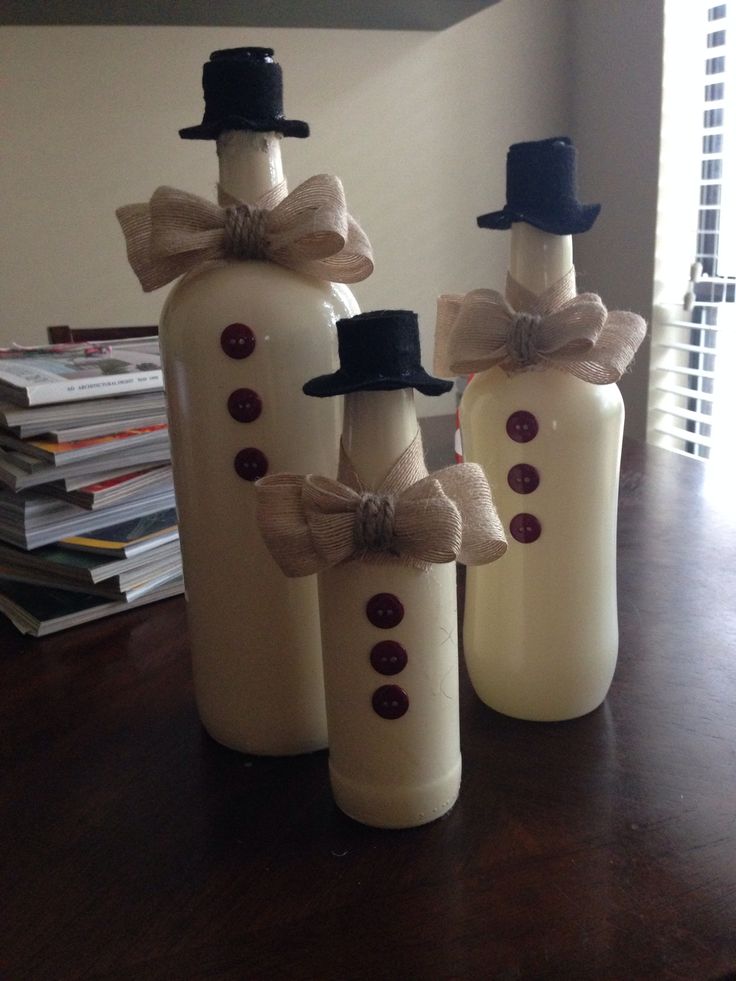 Snowmen Winebottle Christmas Pretties
